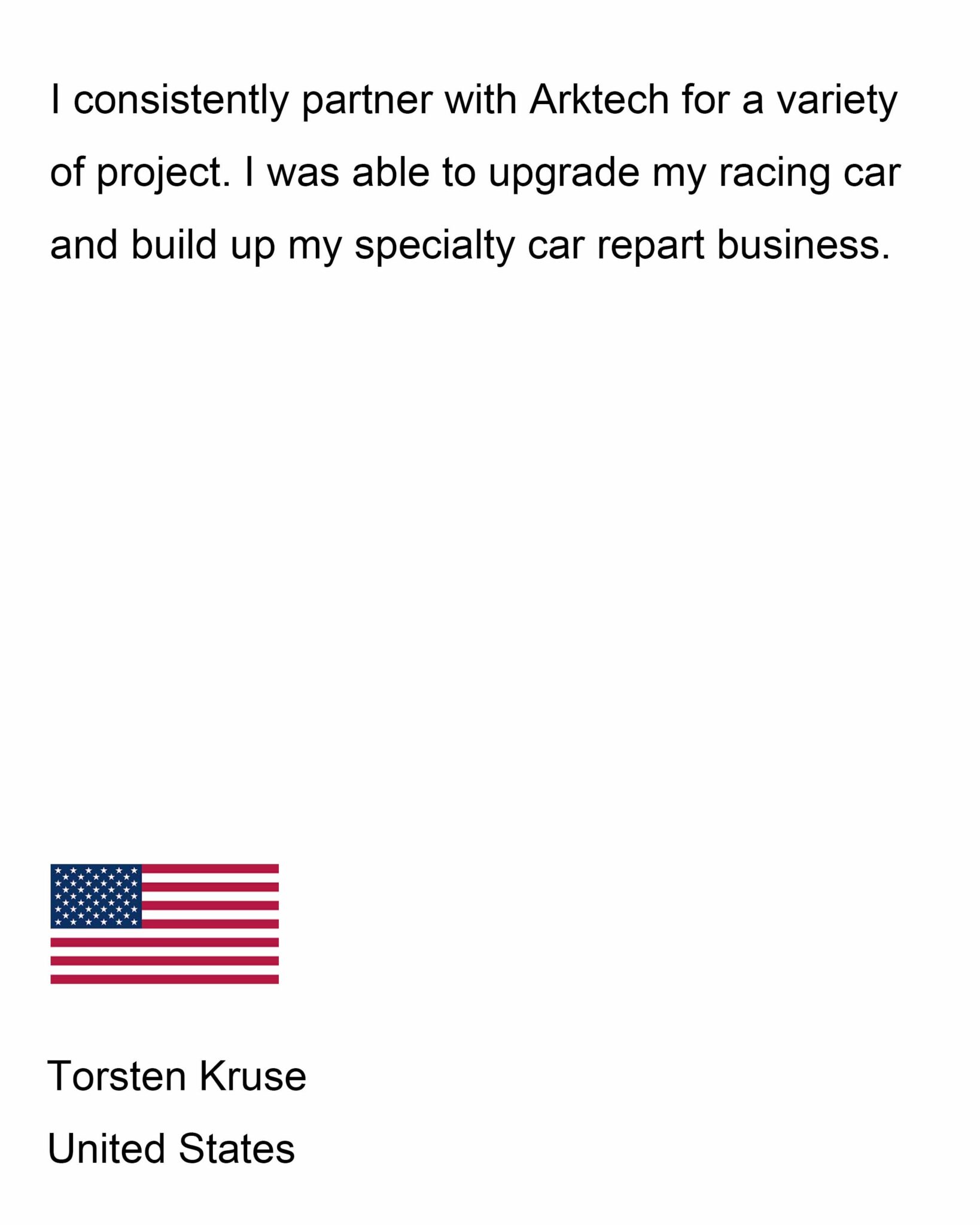 Customer feedback on Arktech custom manufacturing services
