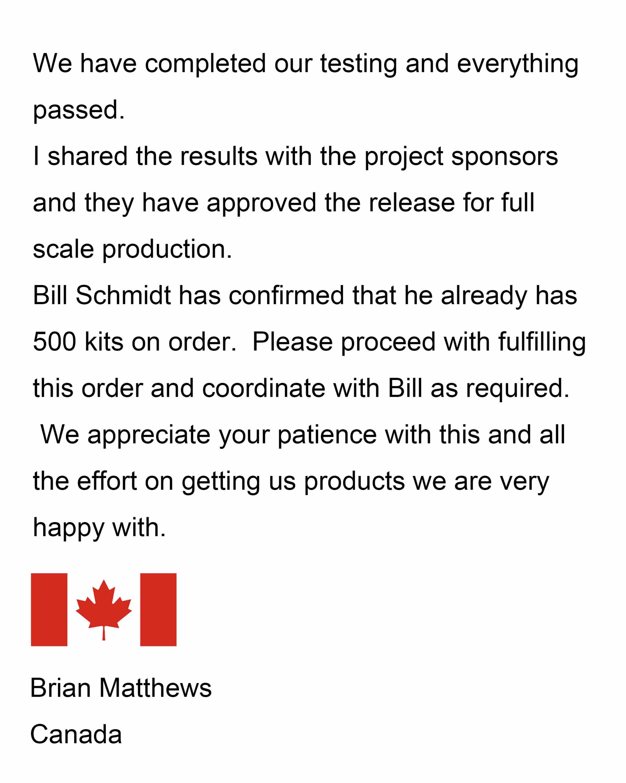 Customer feedback on Arktech custom manufacturing services